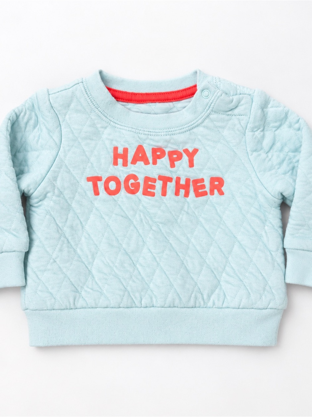 Cat & Jack Quilted 'Happy Together' Sweatshirt - Light Blue with Coral Letters
